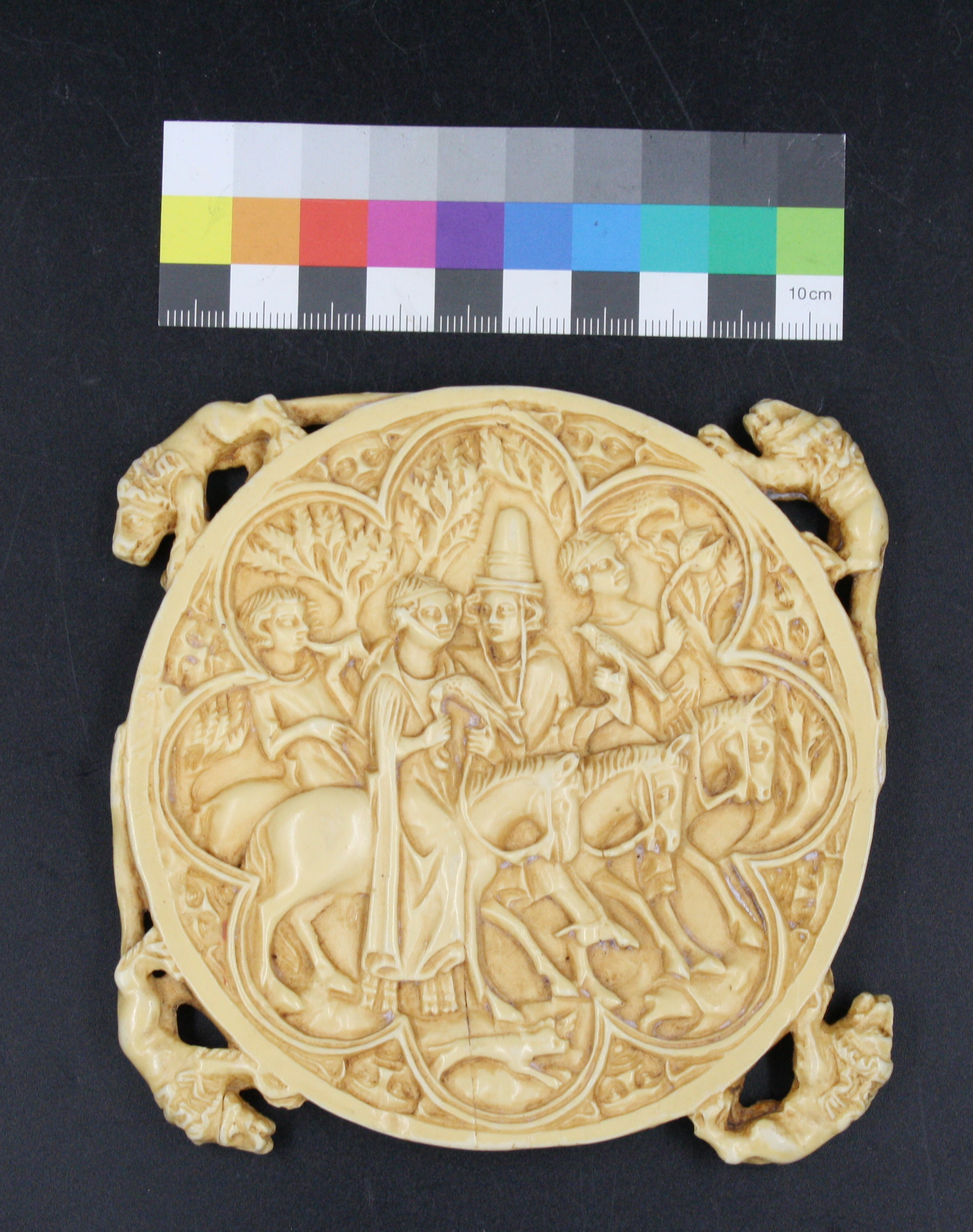 Handspiegel Elfenbeinimitat